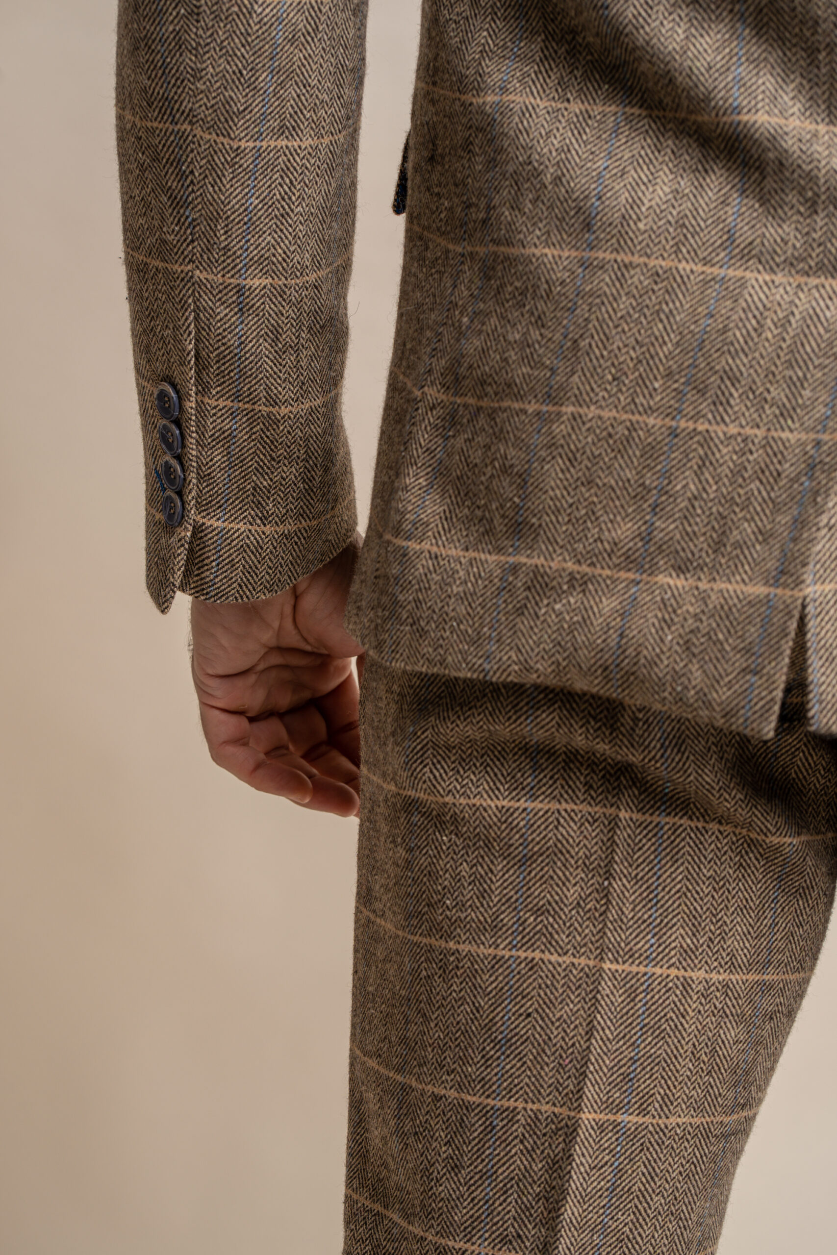 Albert Brown Tweed Three Piece Slim Fit Suit | Mr. Munro